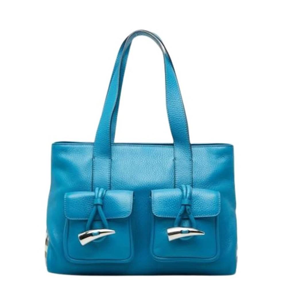 Burberry Vintage Pre-owned Vintage Tote Bag - Vintage - Dame - Blå - ONE SIZE - Uld