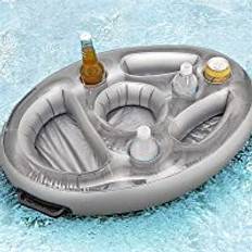 FUFRE Uppblåsbar mugghållare, flytande ölhållare, uppblåsbar hylla poolbricka, flytande mugghållare för bubbelpool, flytande coasters för pool party vatten kul strand leksak