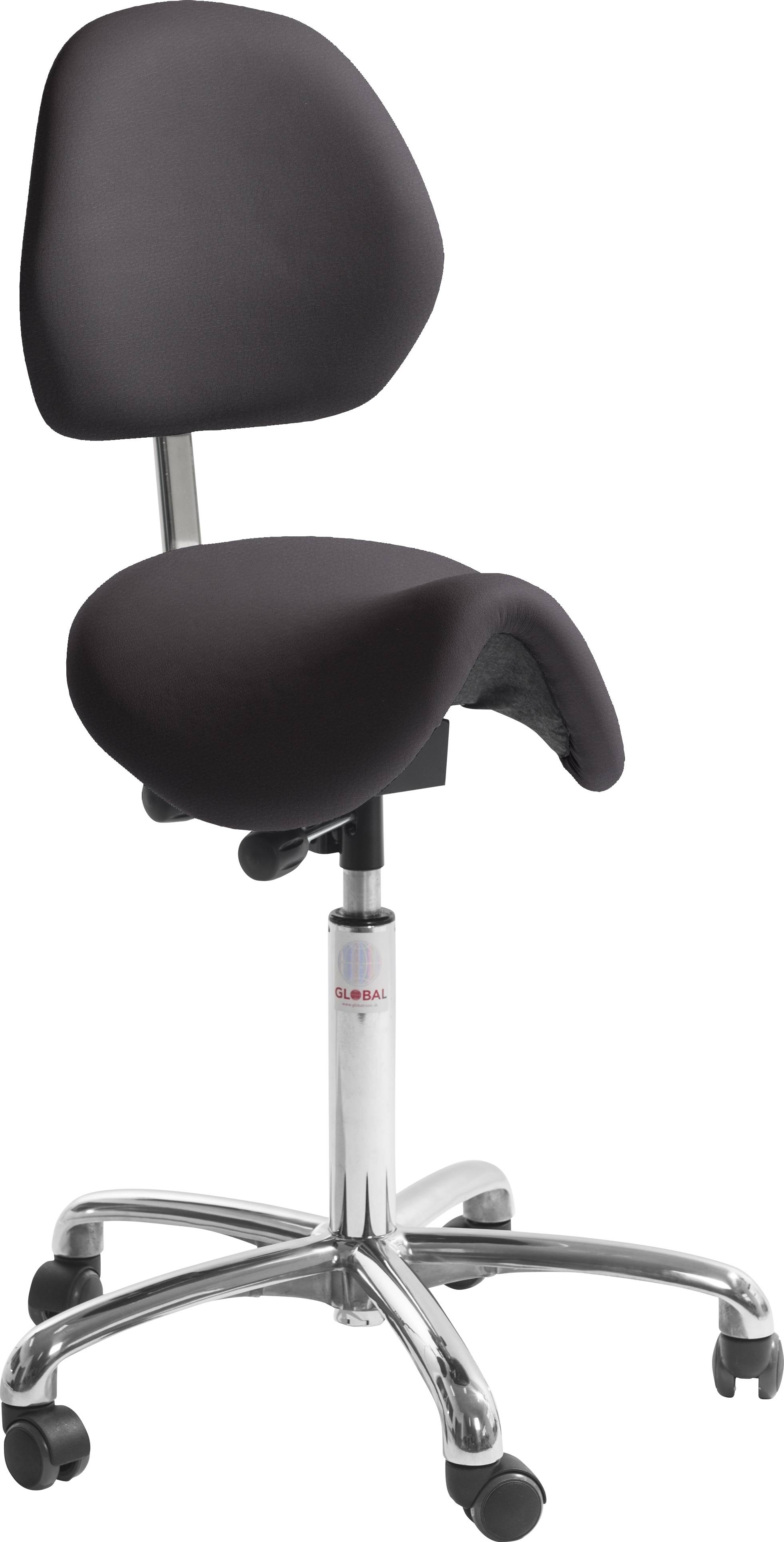 Dalton Sadelstol, Sort, K.læder, 60-79cm, Ryglæn