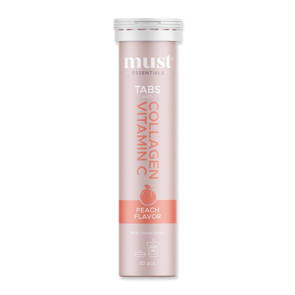 Must Essentials Collagen & Vitamin C Tabs - Peach 1 stk..