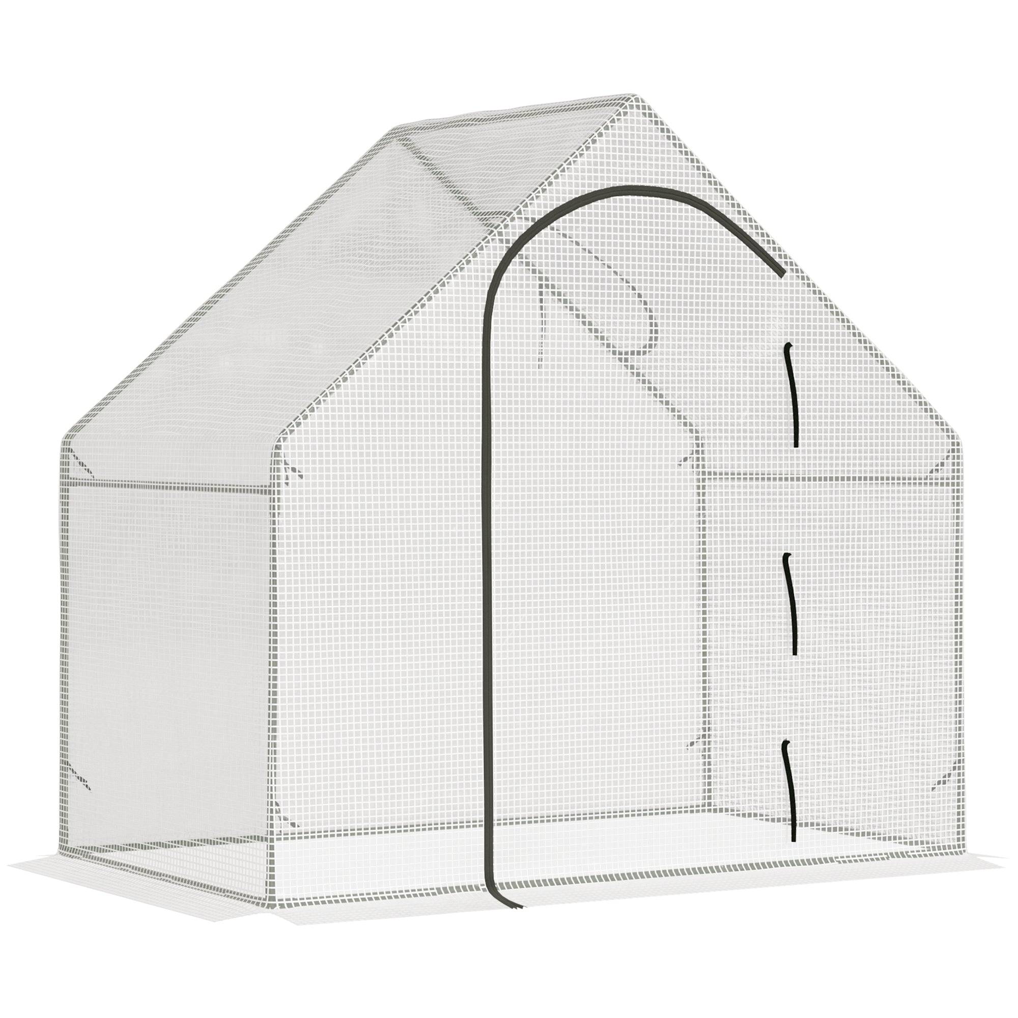 Drivhus til walk-in, 1,80 x 1,00 x 1,68 m, foliedrivhus, robust presenning, hvid