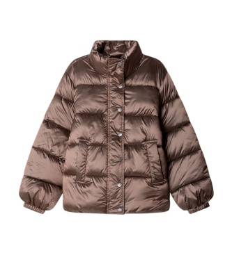 Pepe Jeans för flickor. PG4000026 Bronsfärgad Kai-jacka (12Años= 152cm), Casual, Nylon, barnmode