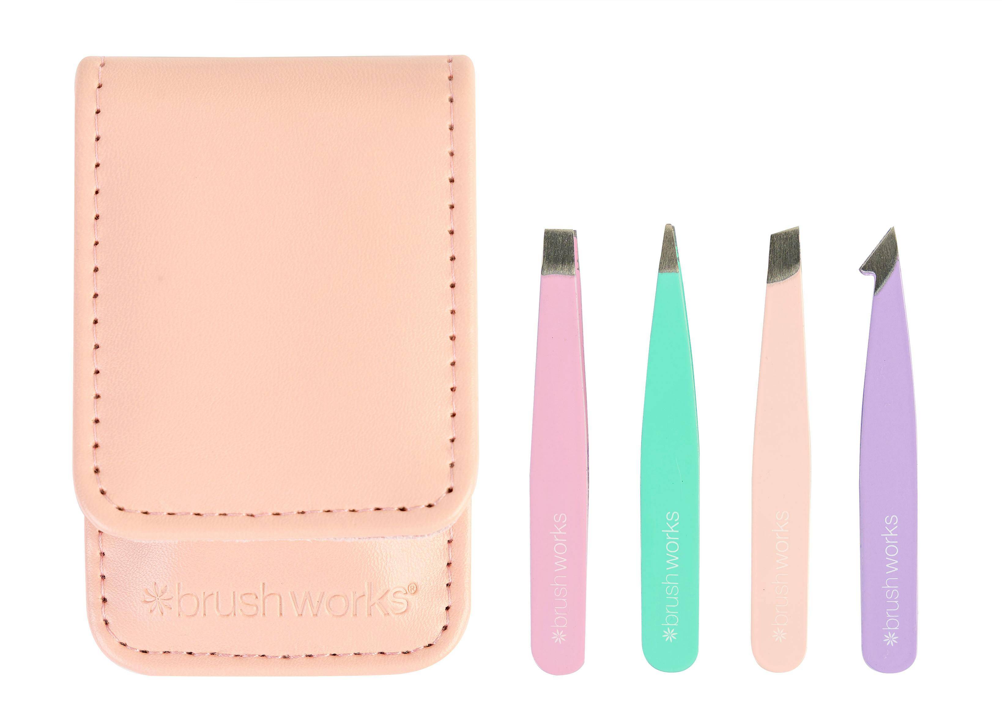 brushworks Travel Tweezer Set Pastels 5 st