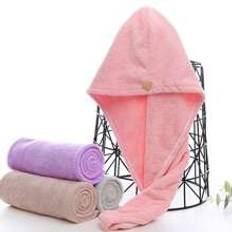 1 st. korallfleece mjuk snabbtorkande duschmössa för kvinnor, ett lager sovsal hårtorkhandduk för långt hår, hatt, duschmössa, hårprodukter och access - Rosa (En-Storlek,En storlek passar alla - 2 st,En storlek passar alla - 4 stycken)
