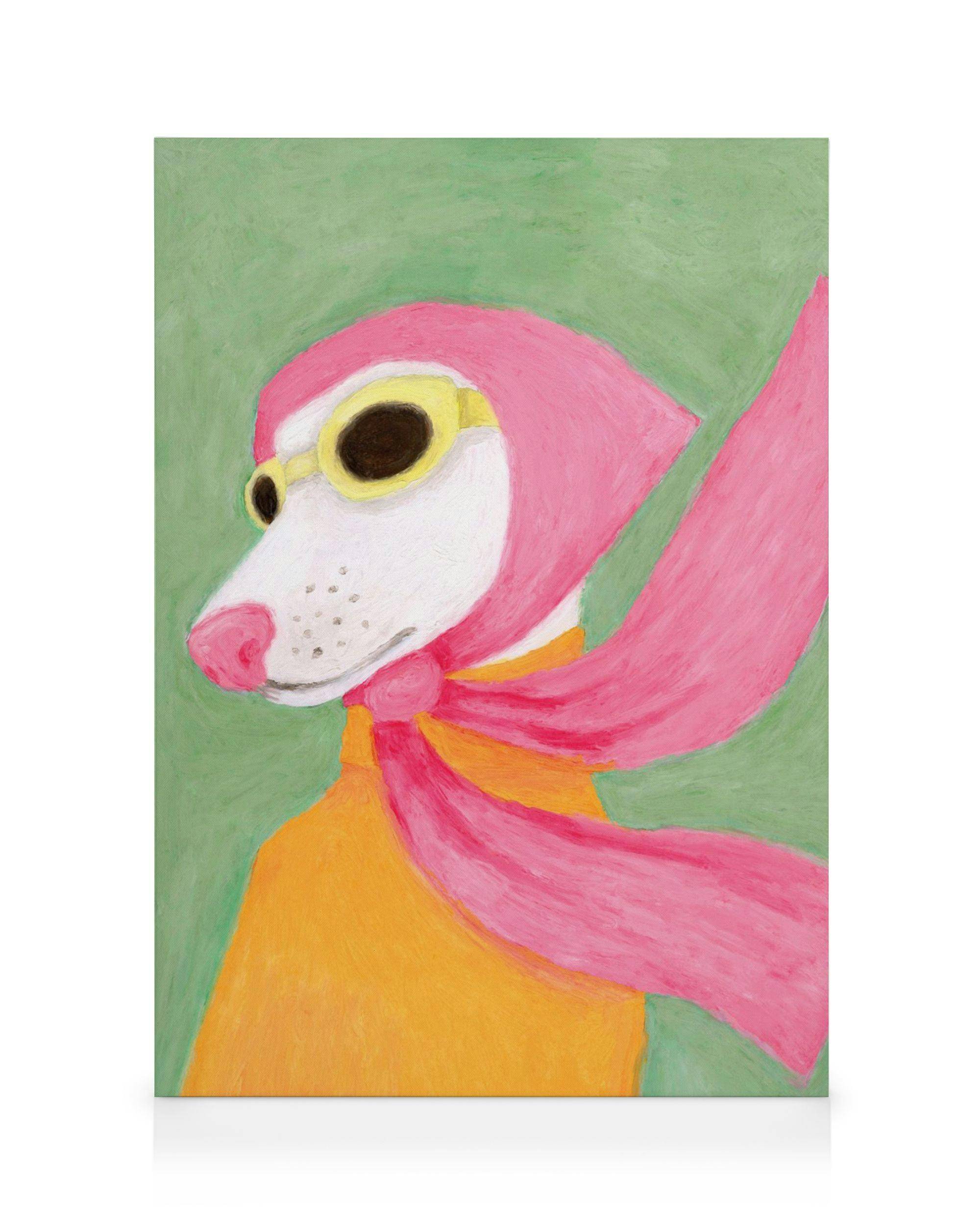 Canvastavlor Vintage Doggo Canvastavla (100x140 cm - Svart ram)
