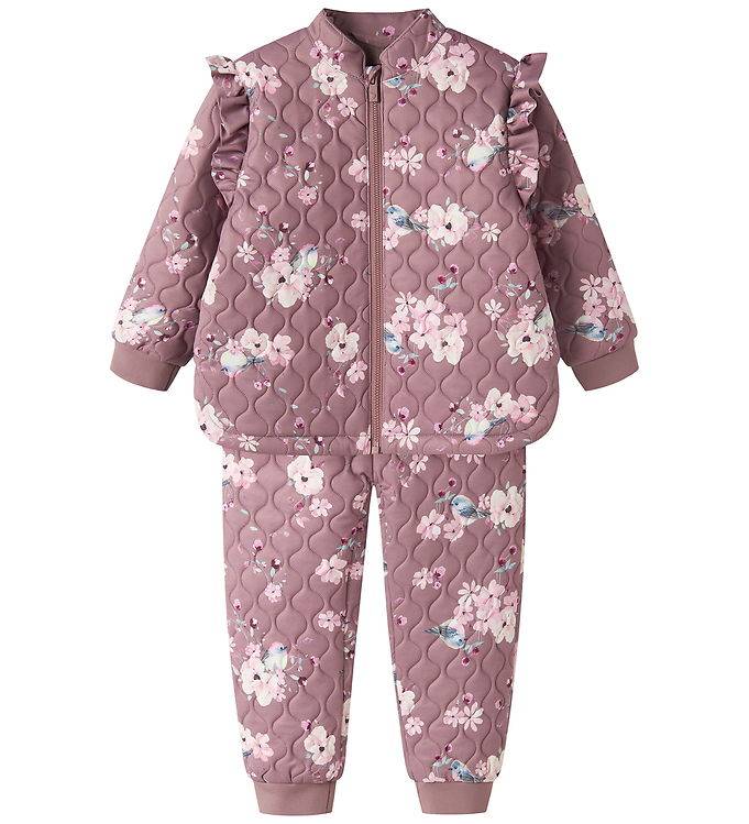 Name It Termotøj m. Fleece - Quiltet - NmfMoon - Wistful Mauve/B - Name It - 3 år (98) - Termotøj