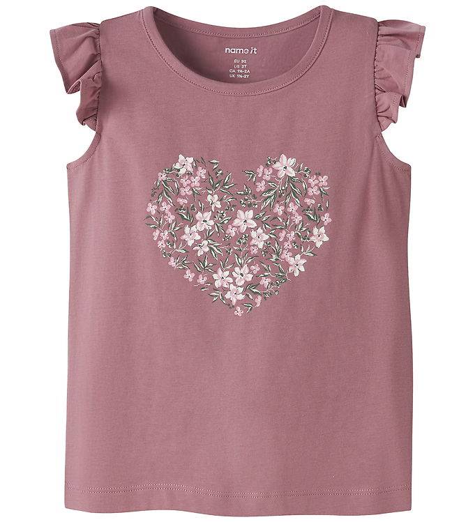 Name It Topp - NmfVayana - Mesa Rose/Rose Blommor - Name It - 6 år (116) - Linne