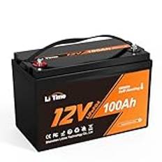LiTime 12V 100Ah Batteriets Lifepo4 med Förbättrad Självuppvärmning, LiFePO4 Batteri med 100A Intelligent BMS och Lågtemperaturskydd