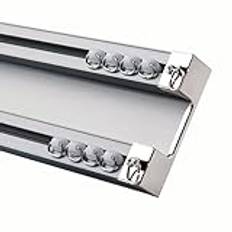 Takmonterad dubbel gardinskena 2 m slitstark aluminiumspårstång för rumsavdelare, justerbar längd 1 m 6 m färg A