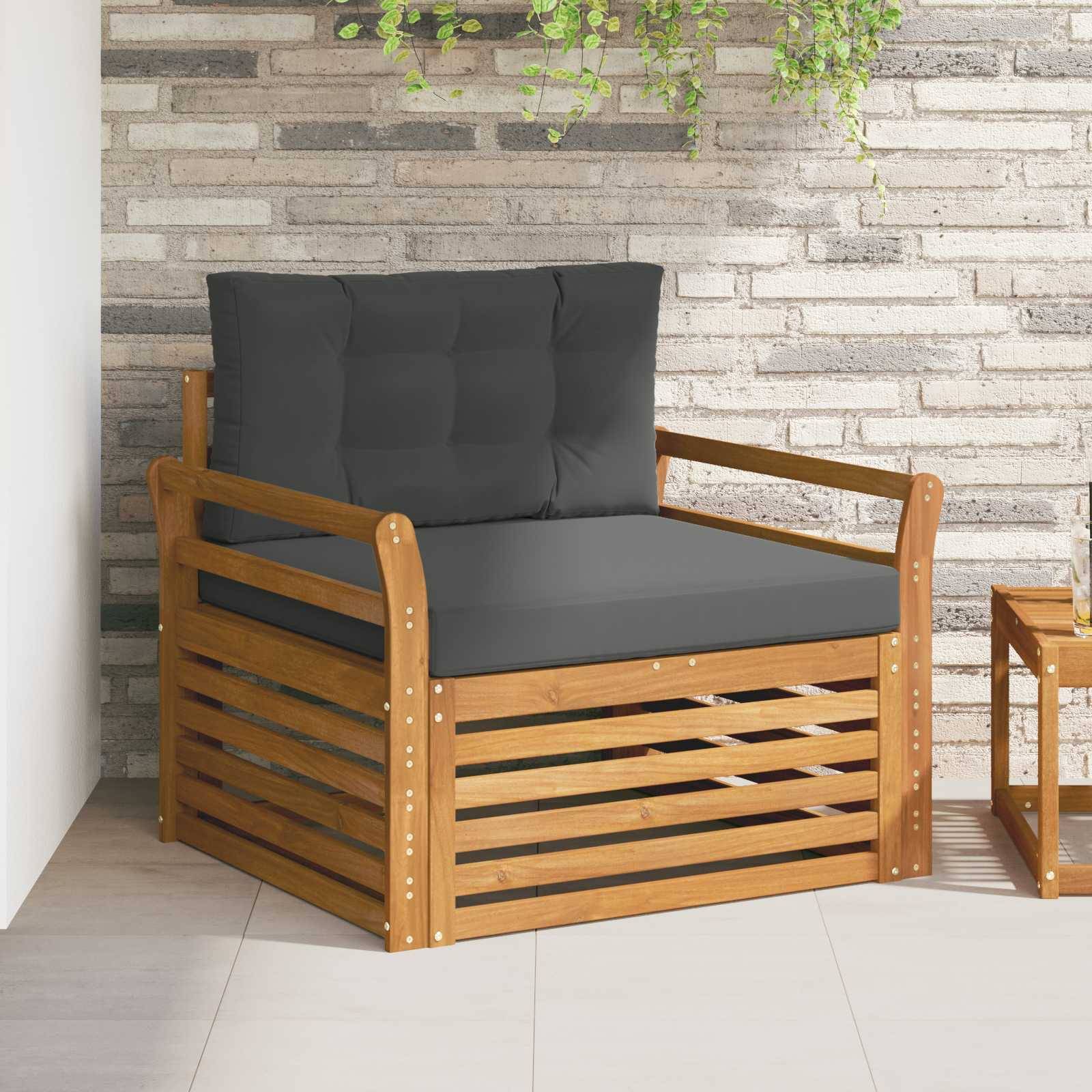vidaXL Udendørs sofa Soli Akacietræ og polyester Naturlig og Antracit