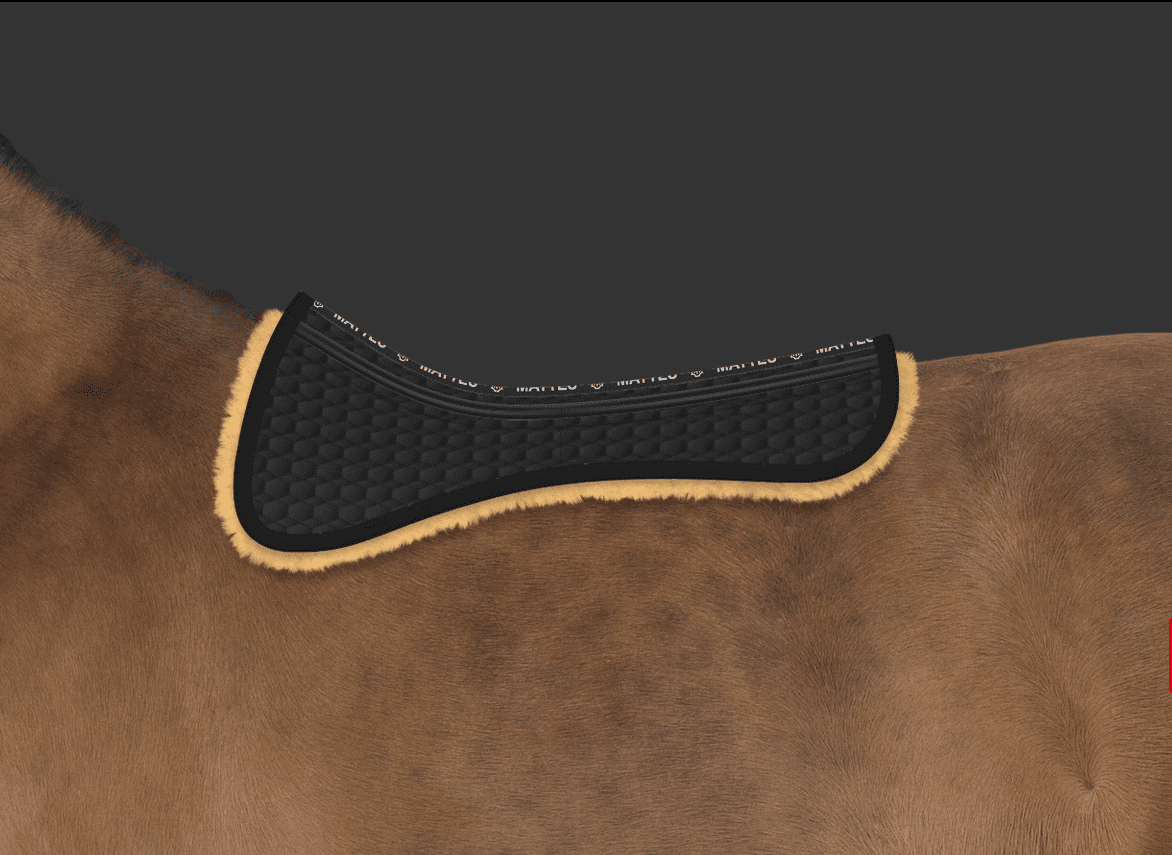 Mattes Pads m. Correction, Sort / Natur Dressur str S. Lam under Mono Spine-free