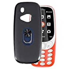 för Nokia 3310 2017 ultratunt telefonfodral + ringhållare stativfäste, gel pudding mjuk silikon telefon 2,4 tum (BlueRing-B)