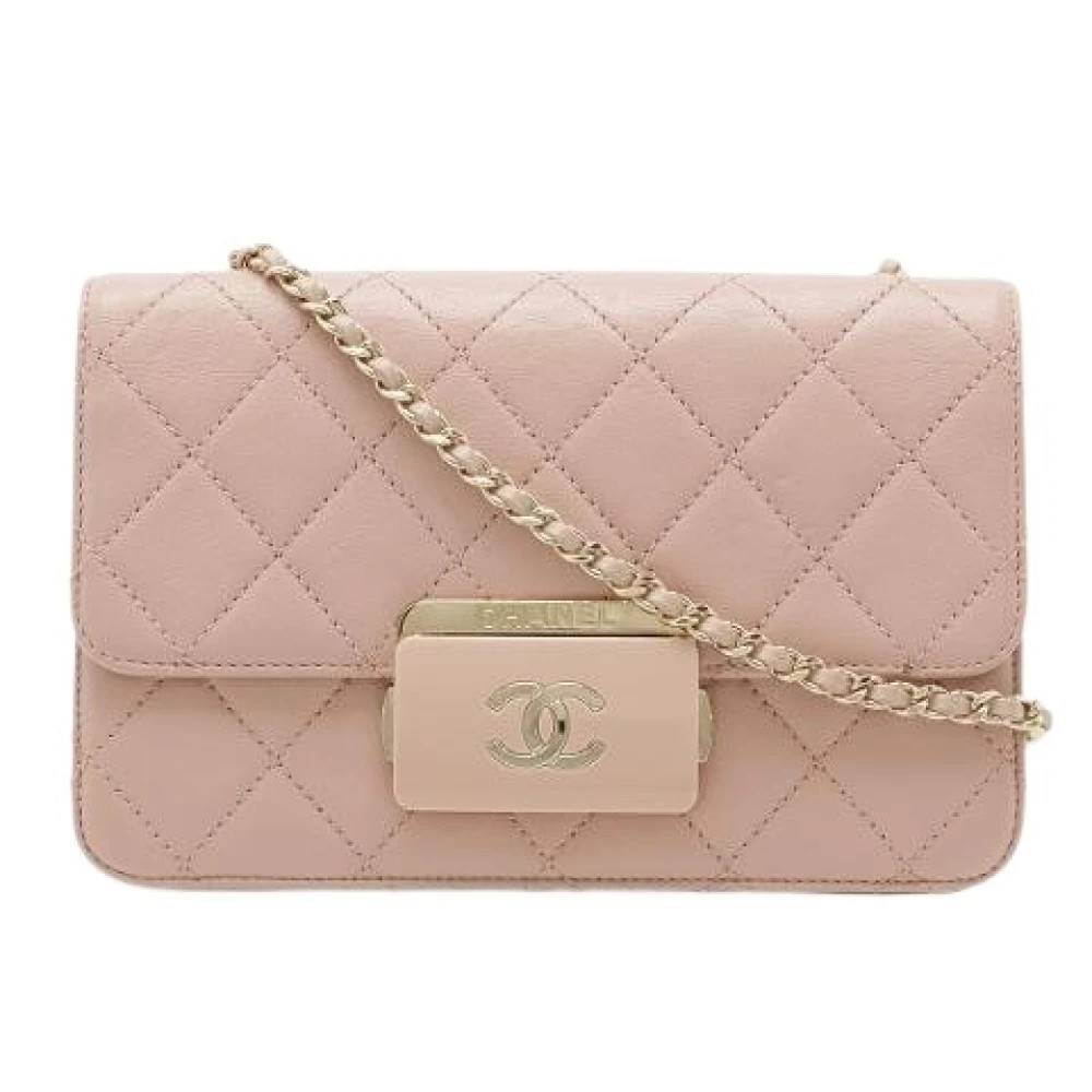 Chanel Vintage Pre-owned Beauty Lock Læder Skuldertaske - Vintage - Dame - Lyserød - ONE SIZE - Uld