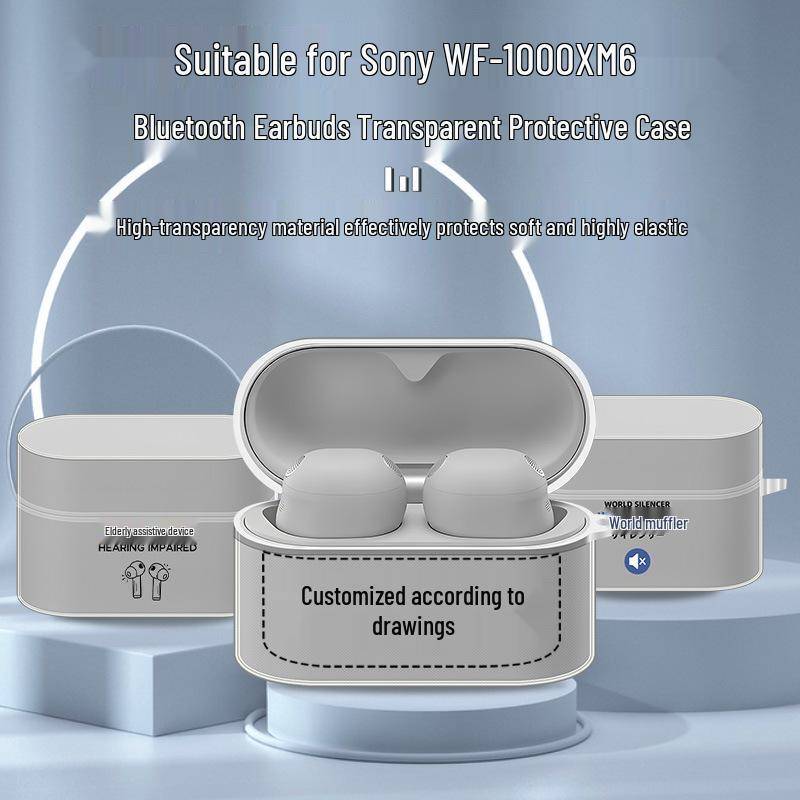 Sony WF-1000XM6 Hörlurar Skyddsfodral - Genomskinligt, Tecknad Grafik, Mjukt Skal, Anpassningsbara Bilder