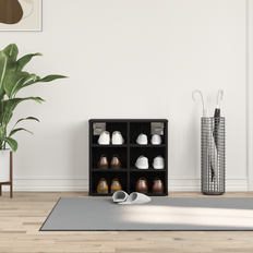 vidaXL Sko Skab Sort Eg 52.5x30x50 cm