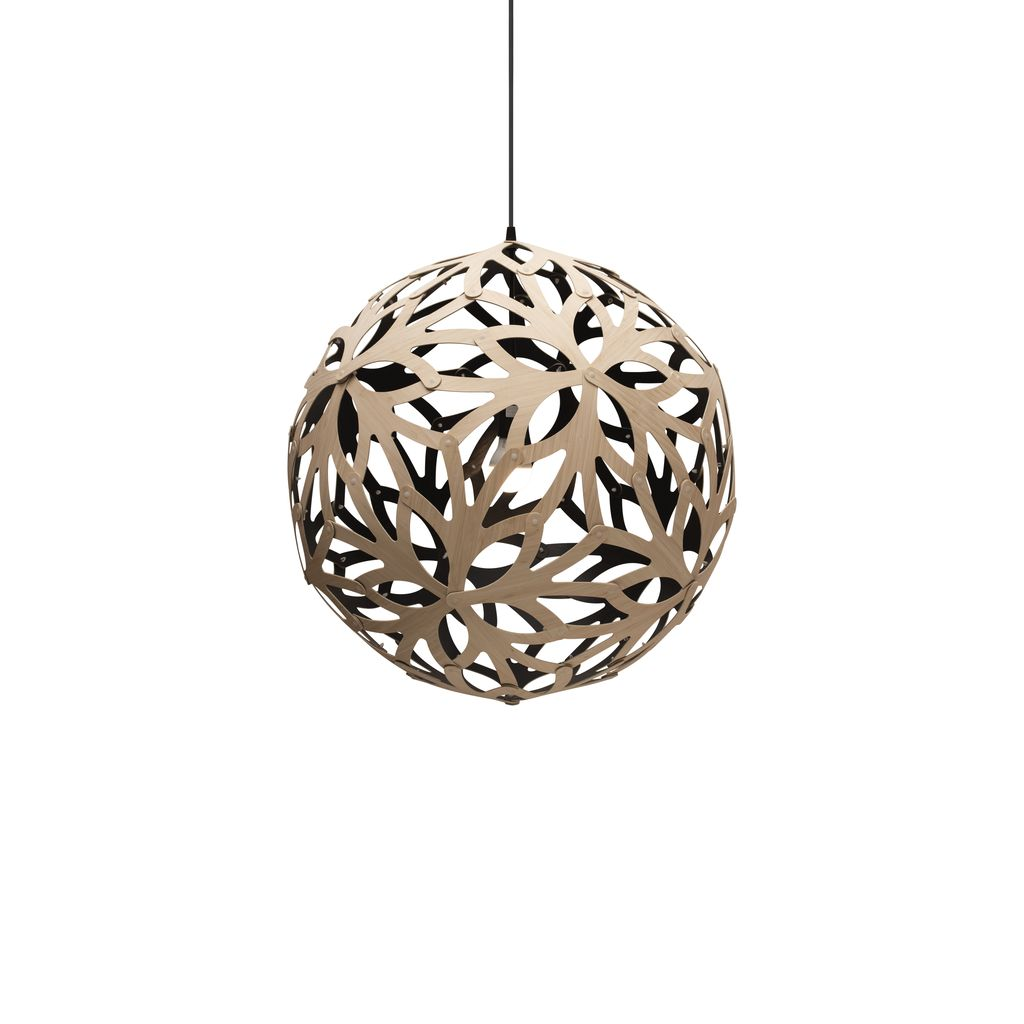 David Trubridge Lightning Floral Pendel Black 1 Side 600 mm