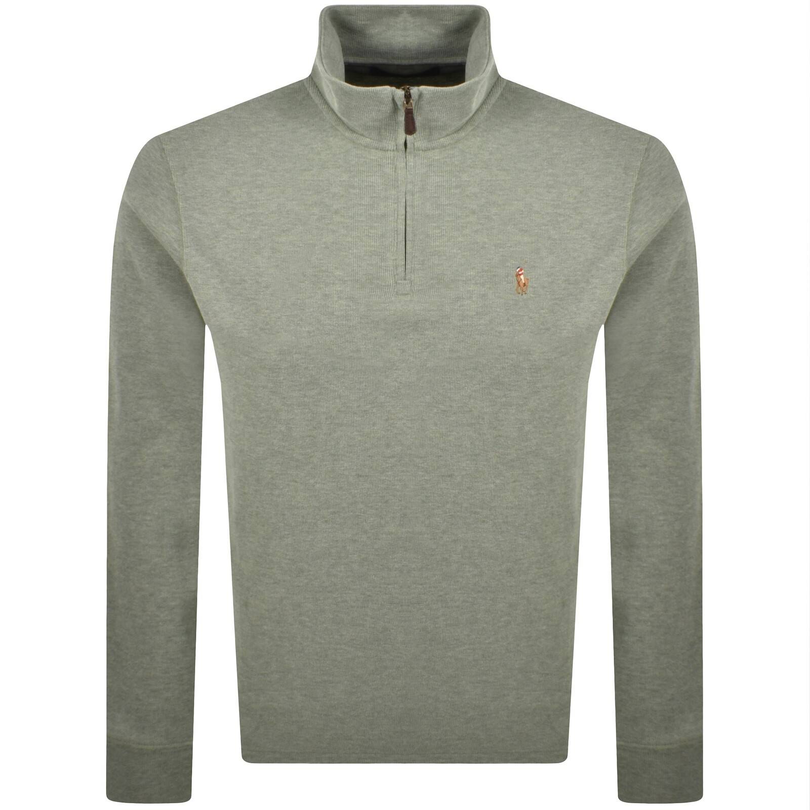 Ralph Lauren Quarter Zip Knit Jumper Green