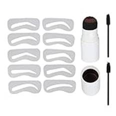 Vomeko Eyebrow Makeup Tools, Eyebrow Stencil Kit Med Penslar, Återanvändbara Mallar Med 10 Olika Stilar(Mörkbrun)