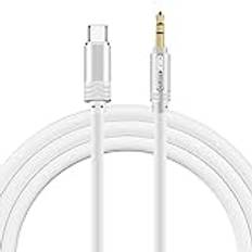 SIQIWO USB C till 3,5 mm Audio Aux-uttagskabel (2M), USB Typ C till 3,5 mm Hörlurar Stereosladd bil för Samsung Galaxy S21 S21 Ultra S20 Ultra Note 20 10 Plus, Huawei P40 P30 Pro, Google Pixel 2 3 XL