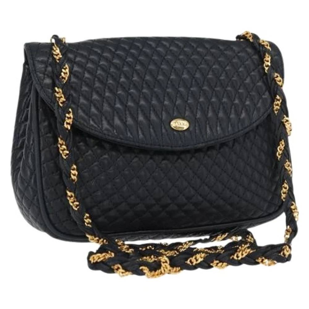 Bally Pre-owned Pre-owned Læder Skuldertaske - Vintage - Dame - Blå - ONE SIZE - Uld