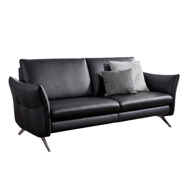 Himolla 6902 2 pers. sofa i sort læder - Justerbar ryg og skammel.