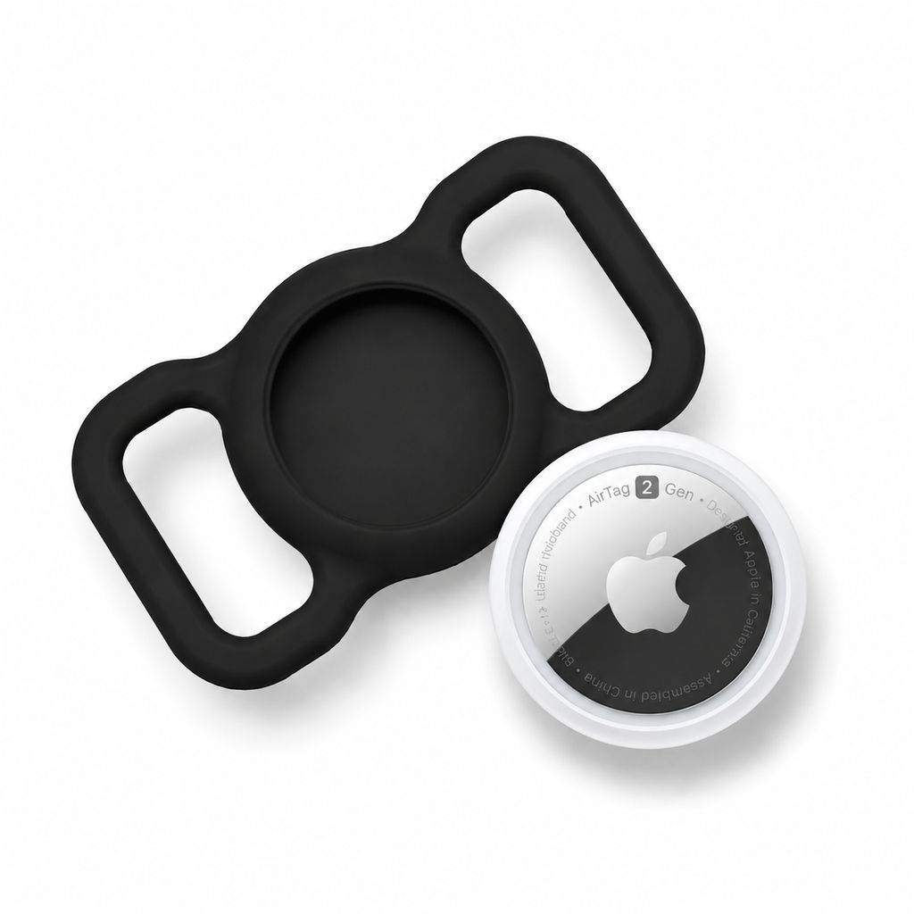 Apple Airtag 2nd Gen + AirTag hållare för hund & katt - Svart
