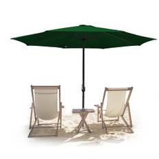 Tubiaz Sonnenschirm 350cm Groß Gartenschirm Wasserabweisende Ampelschirm ohne Ständer,UV-Schutz 30+ Parasol mit Handkurbel Marktschirm für Balkon Garten Terrasse,Grün