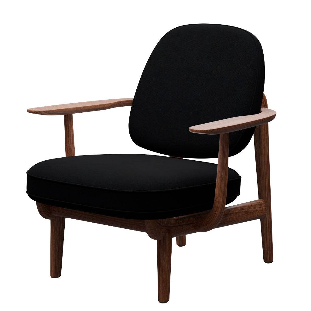 Fred Lænestol, valnødbejdset eg fra Fritz Hansen Christianshavn - 1175 Black Uni - Jacobsen Plus