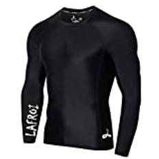 LAFROI Långärmad herr UPF 50+ Baselayer Skins Performance Fit Compression Rash Guard-CLYYB Asym Black Size XXXL