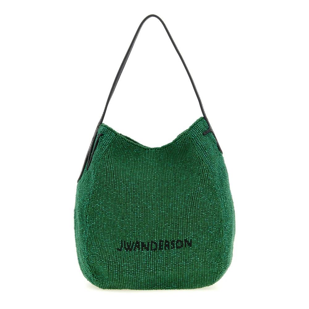 JW Anderson Lille perlebesat pære taske - Tasker - Dame - Grøn - ONE SIZE - Bomuld