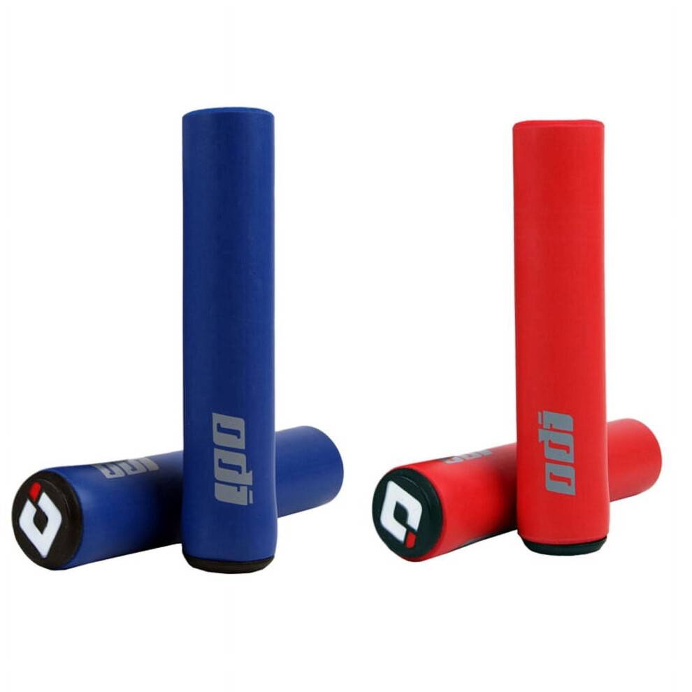 ODI2Pairs Cykelgreb Silikone Styrgreb Stødabsorberende Mountainbike Greb Cykeltilbehør, Rød & Blå