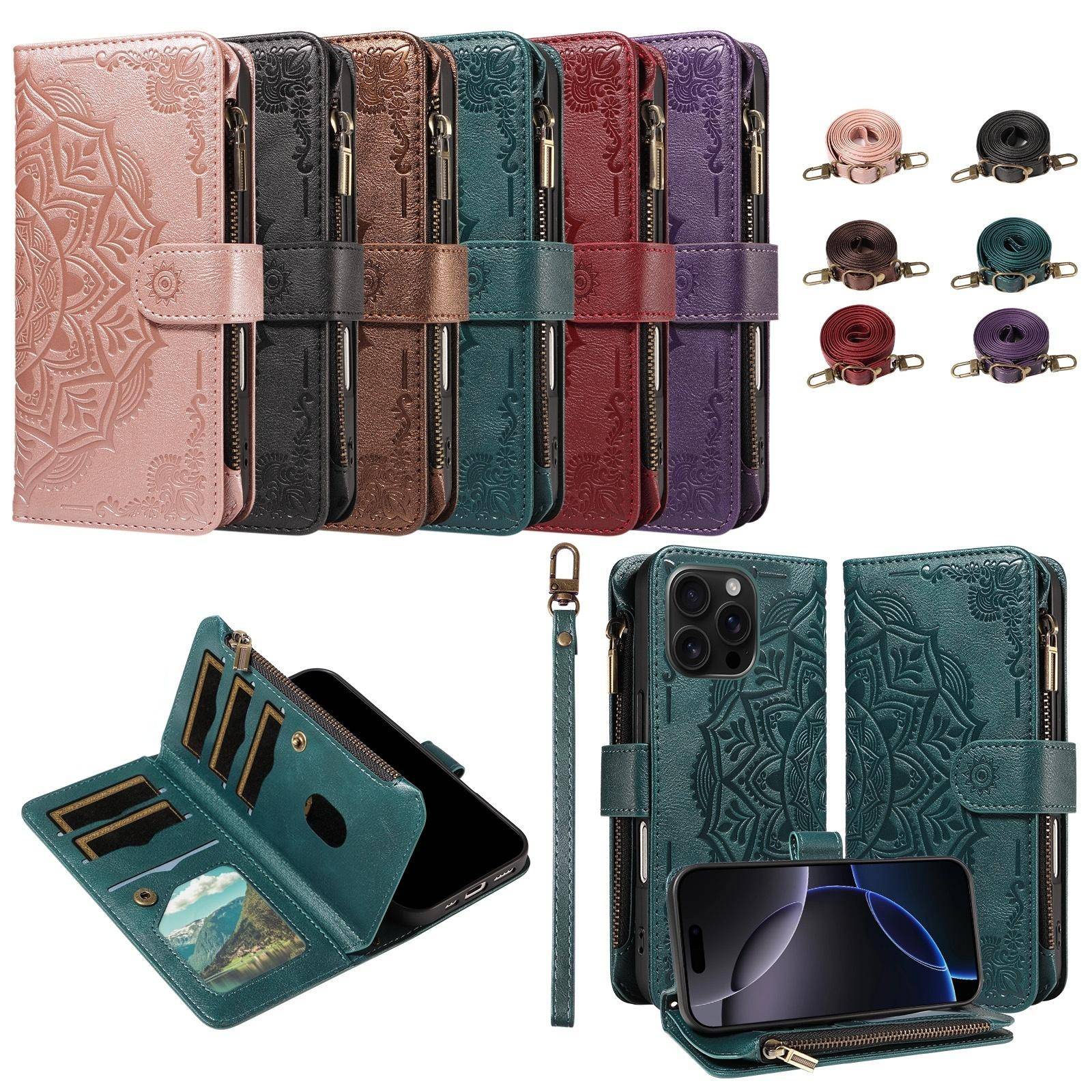 Mandala präglat läderplånboksfodral för XiaoMi 17 15 15T 14 14T 13 13T 12 12T 11 11T 10T Ultra Pro Max Lite 5G brons