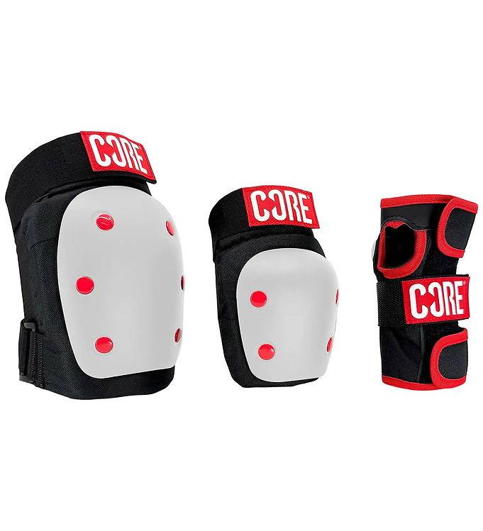 Core Skyddsset - Trippel Skate Pad - Svart/Vit/Röd - Core - S - Small - Skyddsutrustning