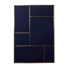 PLEASE WAIT to be SEATED NOUVEAU Pin Large - Brass Navy Blue