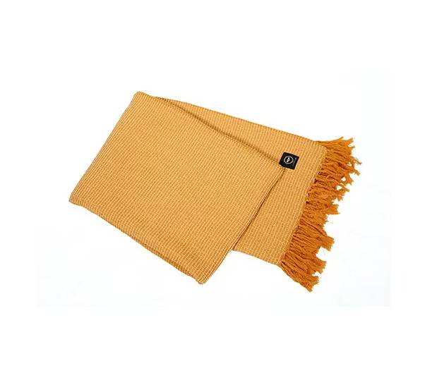 Pläd Valter Gul Beige Återvunnen By wille