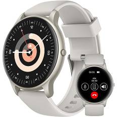 AGPTEK Smartwatch med telefonfunktion Fitness Tracker Dam Herr 1,32 tum IP68 vattentät klocka med 100+ sportlägen Pulsstegräknare Sömnmonitor för iOS & Android Star Silver