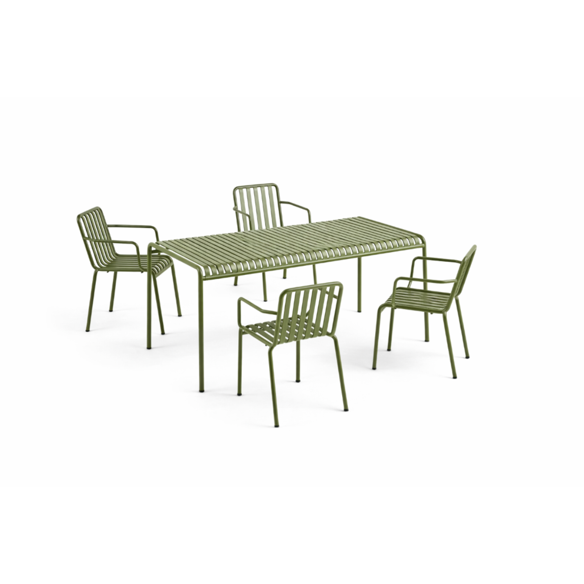 HAY Palissade Sæt Table L170 x 4 Armchair - Olive
