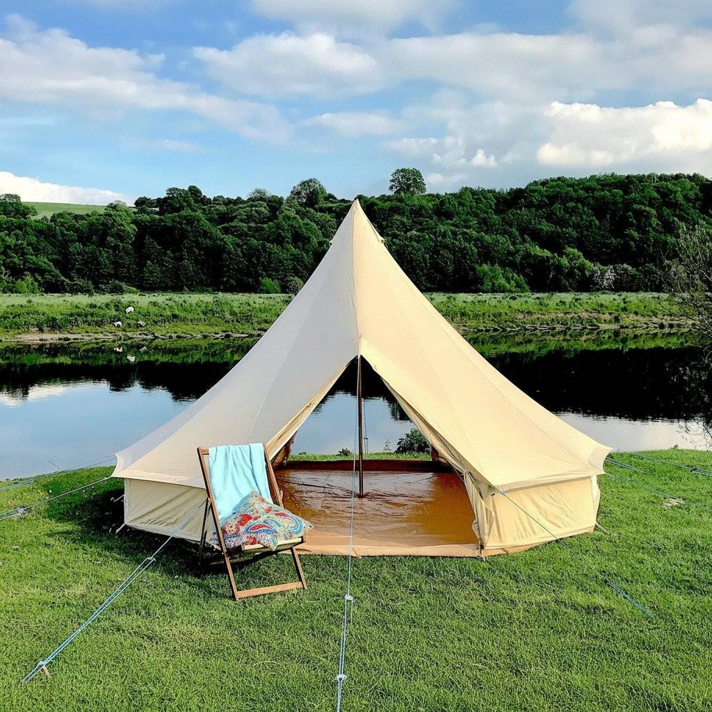 6m Bell Tent 285gsm 100% Natural Canvas | Twin Door | StoveMate
