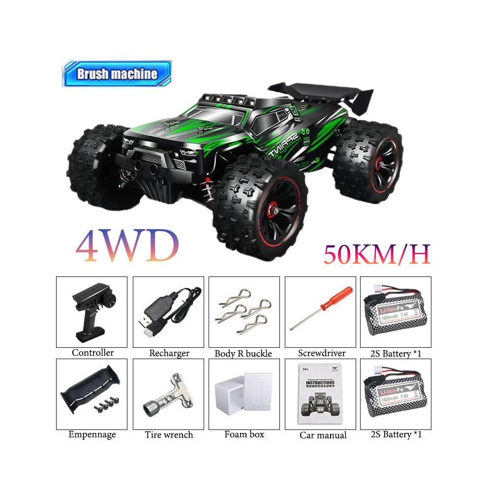 (9522-5-2B-Grön)1:14 85KM/H Eller 50KM/H 4WD RC-bil med LED-fjärrkontroll Bilar High Speed Drift Monster