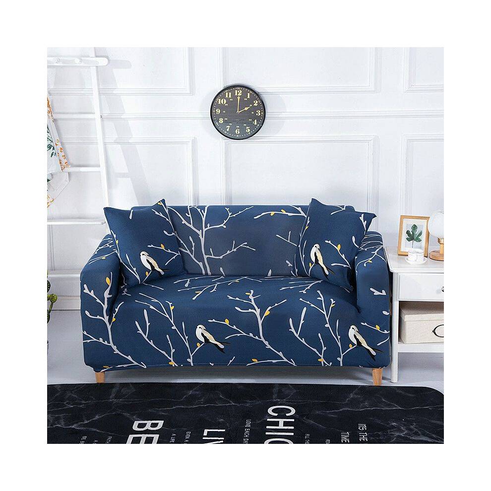 (Spring ,3-Seater)Elastic Sofa Cover Nonslip Stretch Couch Slipcover Floral Leaves Universal Case