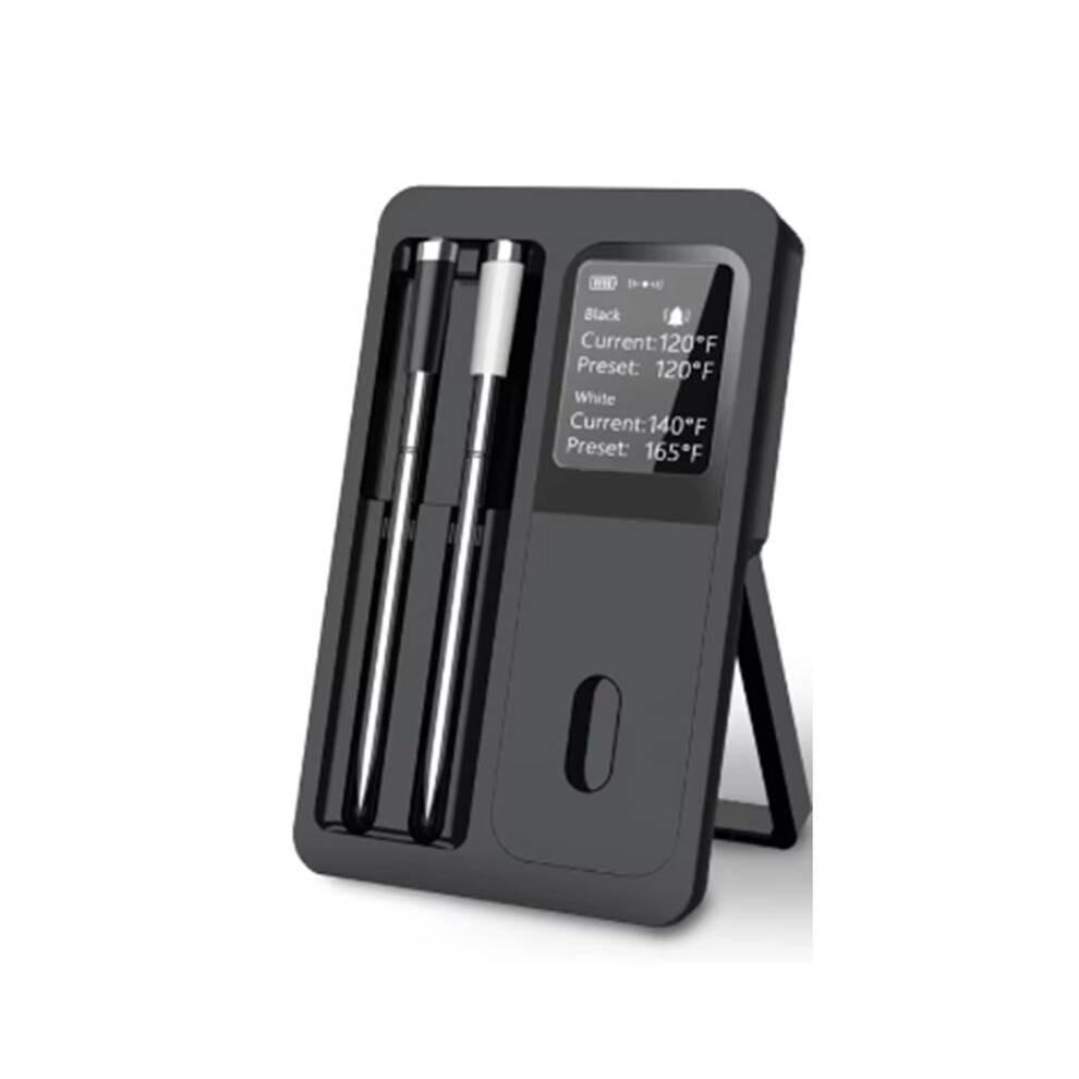 Wireless Meat Thermometer Waterproof Probes Rechargeable with LCD Screen and Booster for Real- Monitoring