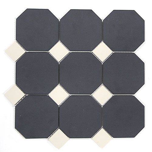Prov Klinker Victorian octagon svart/vit 1 ark