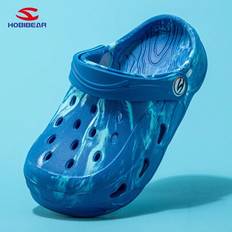 HOBIBEAR 1 par Marinblå söta mjuka träskor Småbarn Baby Slip On Sandaler, Andas inomhus utomhustofflor för pojkar Flickor - Multifärgad (Multi-size)