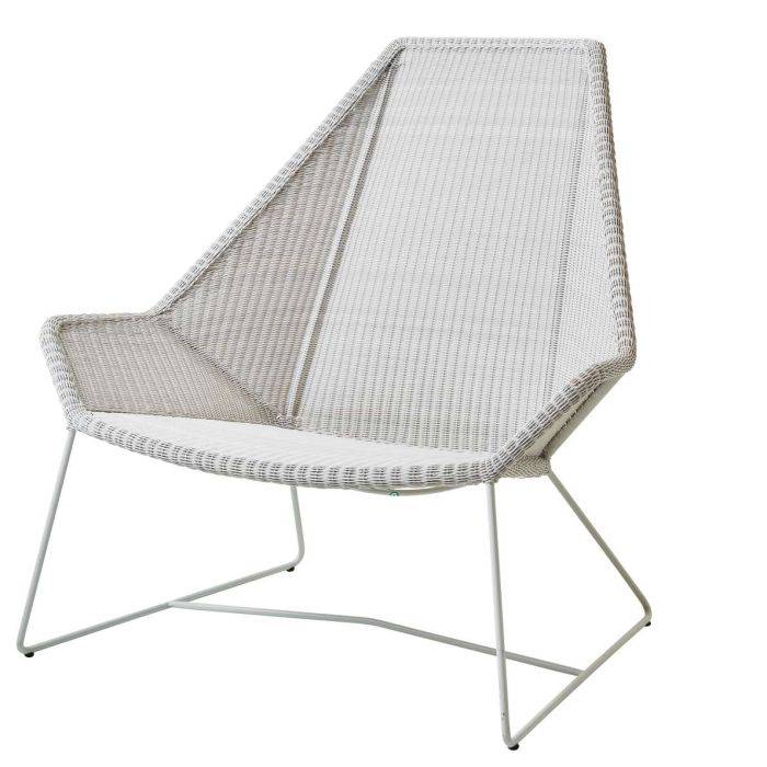 Cane-line - Breeze highback stol - hvid grå-Uden hynde