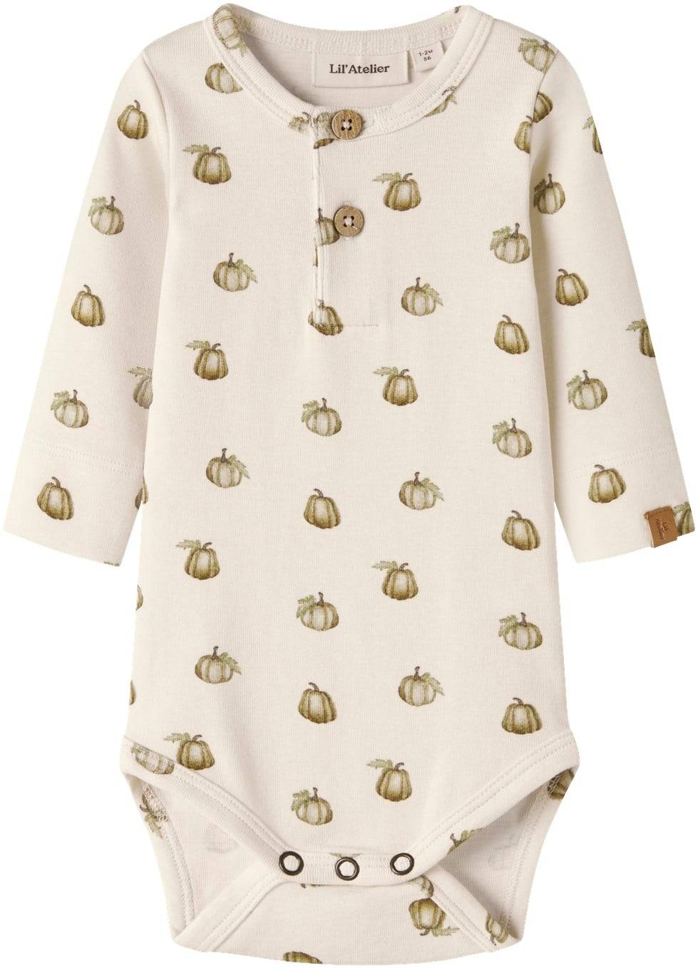 Lil' Atelier Nbmgayo SAT LS Slim Body LIL Stl. 86 unisex - Toppar Från Magasin - Turtledove/pumpkin (86)