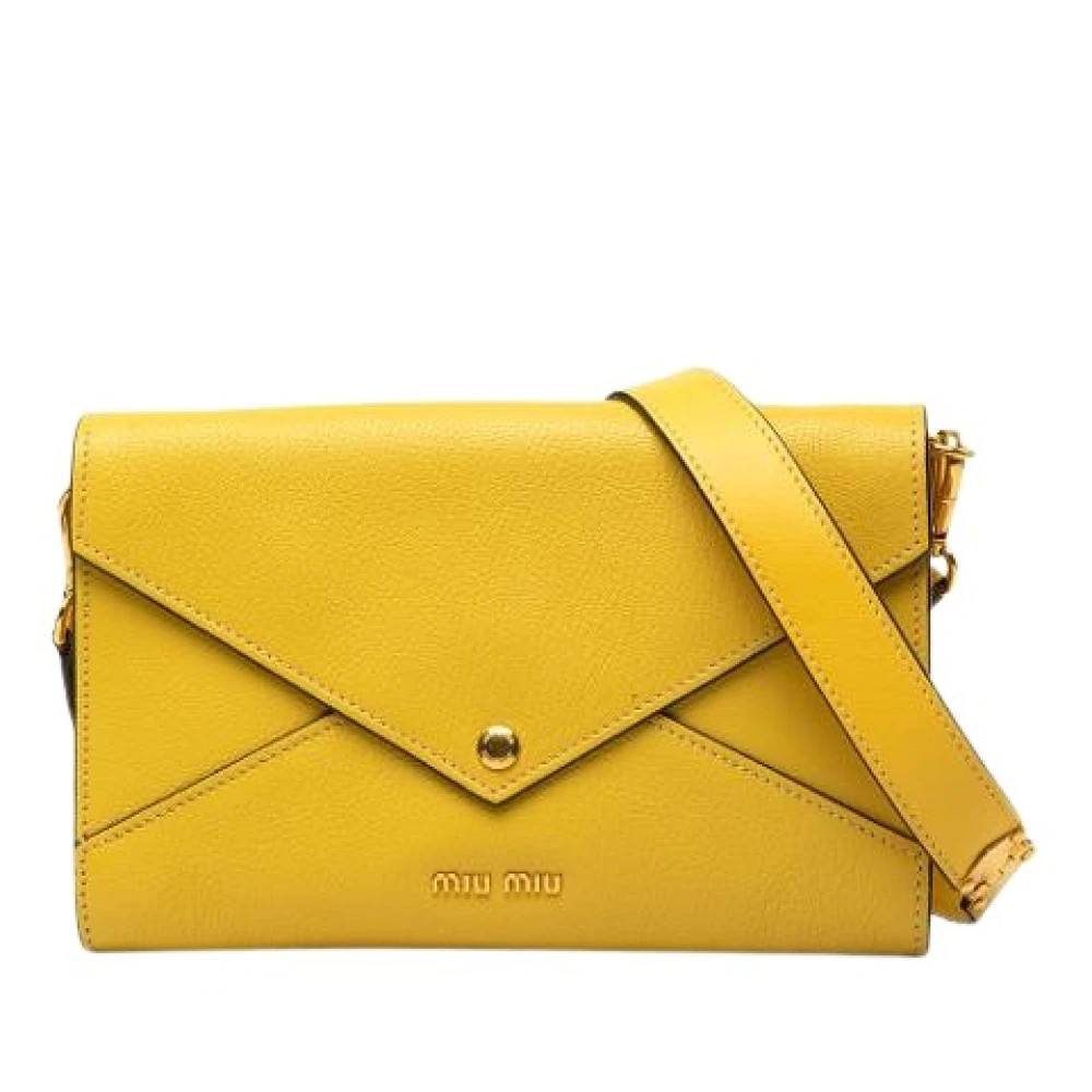 Miu Miu Pre-owned Pre-owned Crossbody Taske - Vintage - Dame - Gul - ONE SIZE - Uld