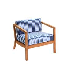 Skagerak Virkelyst Chair Teak (Sea Blue Stripe)