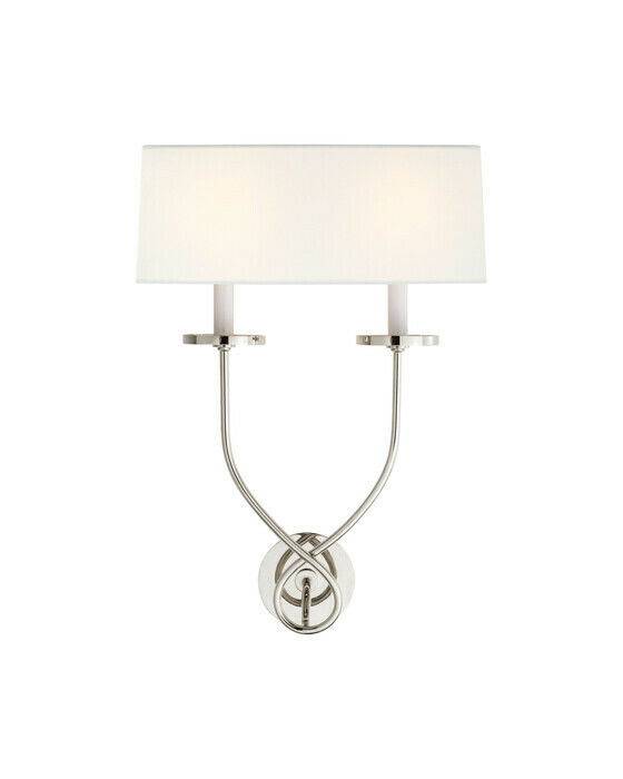 Symmetric Twist Double Sconce Polished Nickel