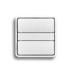 Smartkontakten Zigbee kontakt/lysdæmper til LK Fuga med tænd/sluk tangenter i blank med Baseline 50 ramme
