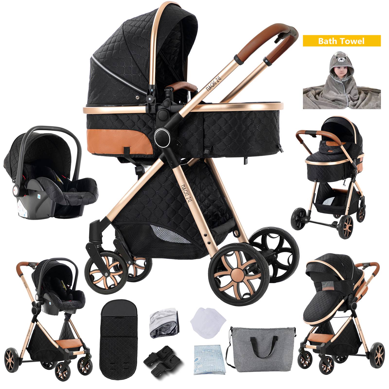 Stroller 3 in 1 Baby stroller stroller for newborns Light stroller pram newborn baby travel stroller oven-roller strollers baby pram card
